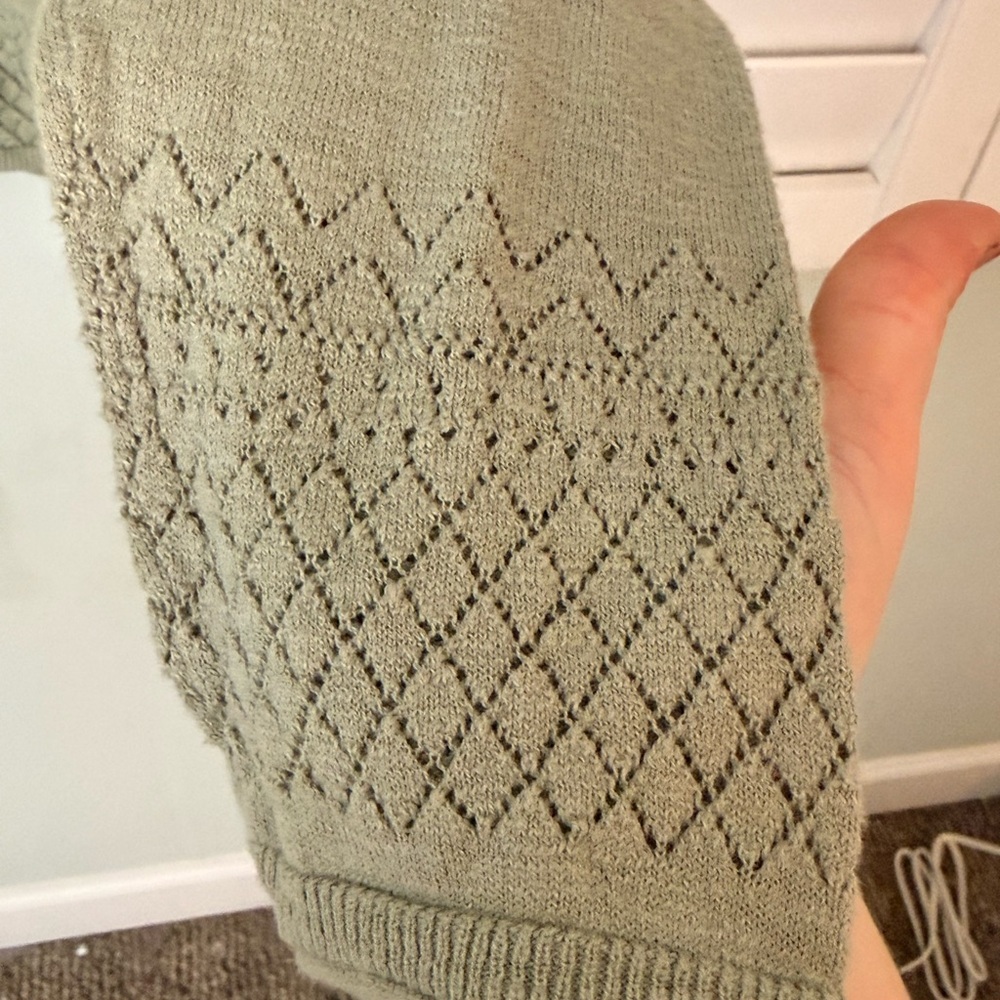 Frye 100% Cotton Open Knit V-Neck Sweater XXL - Picture 7 of 8